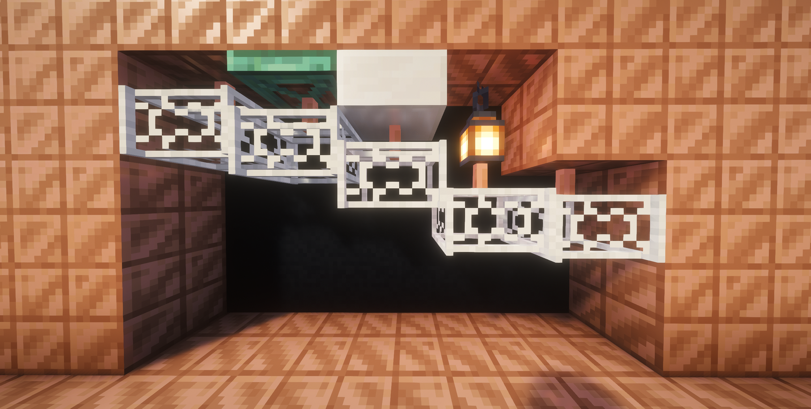 Storage nets hung from a ceiling