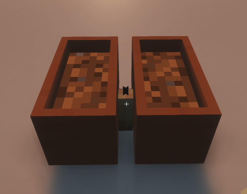 Two planters meeting with no gap between them